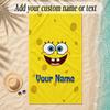 Beach TowelSpongeBob Custom Name Text Personalized Soft Towel for Beach Pool Indoor Home Decor Gift