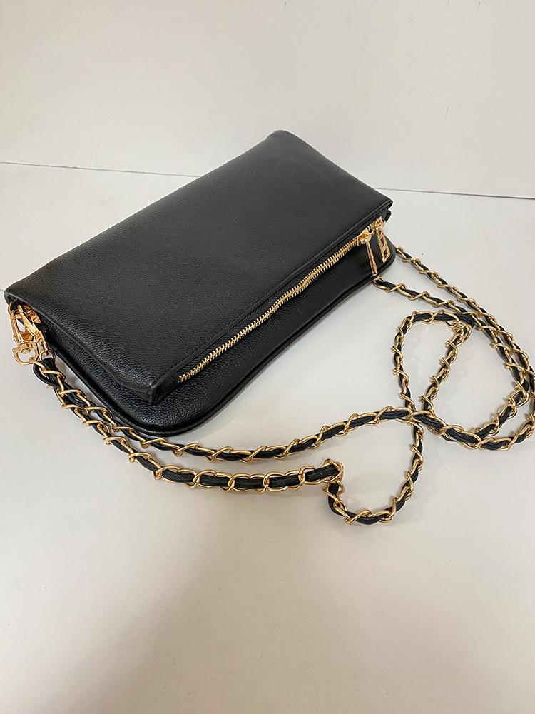 

Crossbody Vintage Ladies Shoulder Bag With Chain In Pu Material For Daily Use чорний