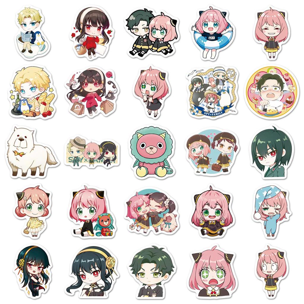 50-Piece Spy X Family Anime Stickers Set: Anya, Waterproof, Perfect for Thermos Cups & Tablets