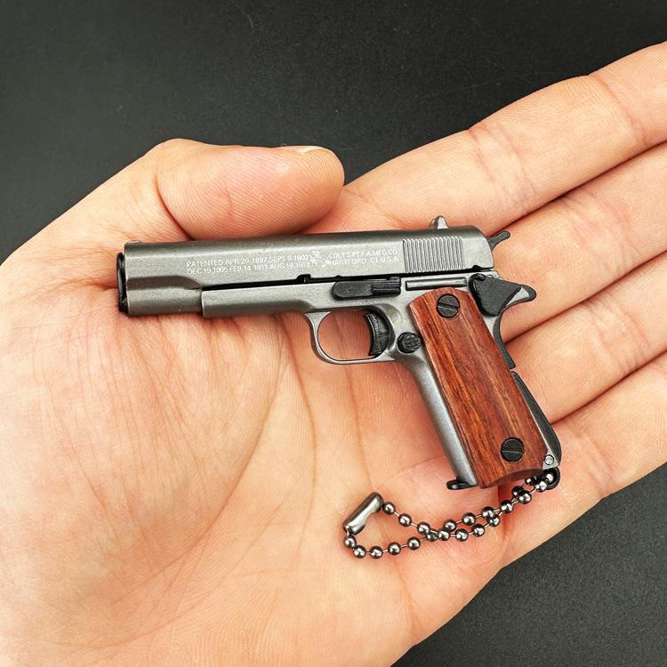 1:3 Scale Alloy Colt 1911 Pistol Mini Gun Metal Keychain 1911 Pistol Keychain Fidget Toy Pubg Gun Gift Pubg Decoration Toys
