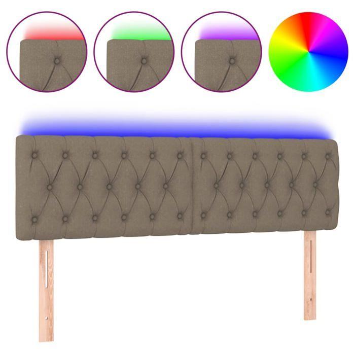 VidaXL LED Headboard Bedroom Furniture Double Bed Accessory Head of Bed Frame Interior Taupe 3121950