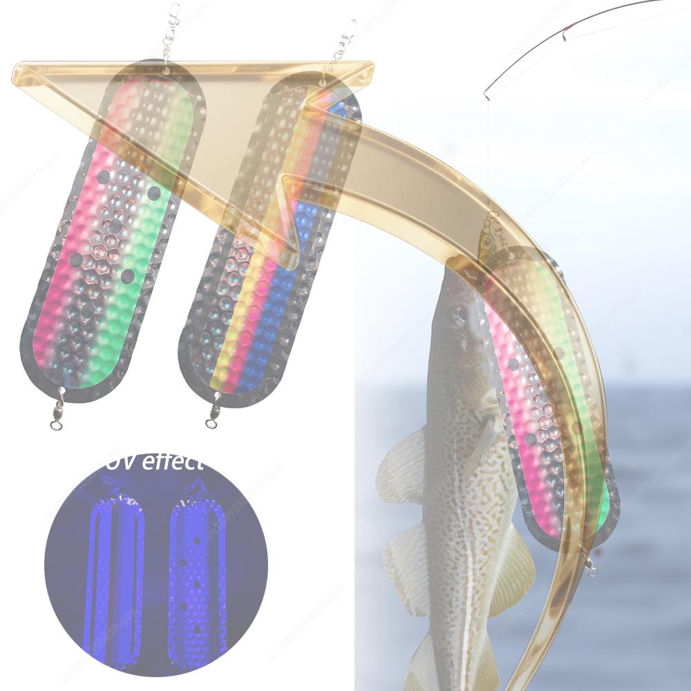 Trolling Fishing Diving Flash Board Salmon Fishing Flasher Bait Lure Flasher for Trolling Salmon Fishing Accessories