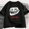 Trollface Meme Rage Comic Funny Troll Joke Internet Mens and Womens T Shirt 2026 Summer Cotton Short Sleeve