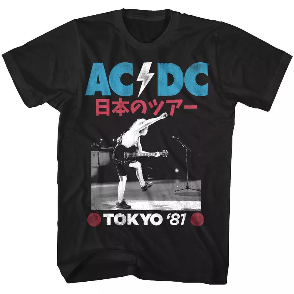 ACDC Tokyo Japan Tour 1981 Men s T Shirt Angus Young Metal Rock Band Concert Top Unisex T-Shirt S