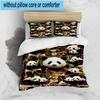 Colorful Panda Love 3pcs Bedding,Including 1pc Duvet Cover And 2pcs Pillowcases Perfect for Christmas,Ideal for Bedroom, Dormitory