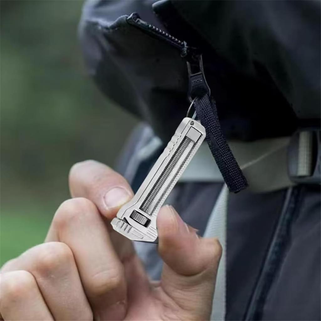 Compact Titanium Multitool, Titanium Multitool For Outdoor Camping Hiking Backpacking Repairing, Mini Portable Adjustable Wrench and Bottle Opener