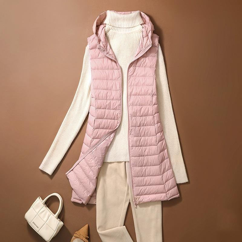 Leichte Baumwollweste Damen Herbst/Winter Kragenlos Innenfutter Kurz Damenjacke Übergröße Schulterweste