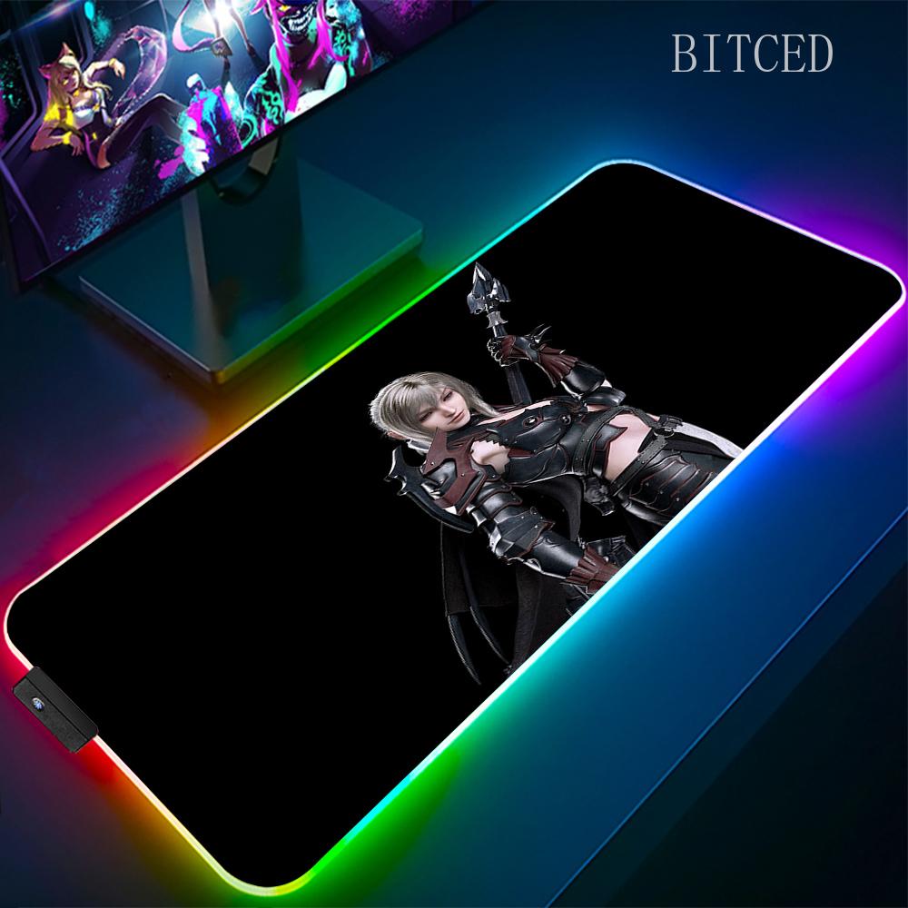 Rgb Final Fantasy Mouse Pad Laptop Mousepad Gaming Cool Mouse Mat Large Gamer Mousepads Speed Cool LED Desk Mat with Backlight