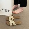 Wind with new beach sandals cool slippers female outer wear fairy flat skirt 2025 half drag super beautiful seaside summer