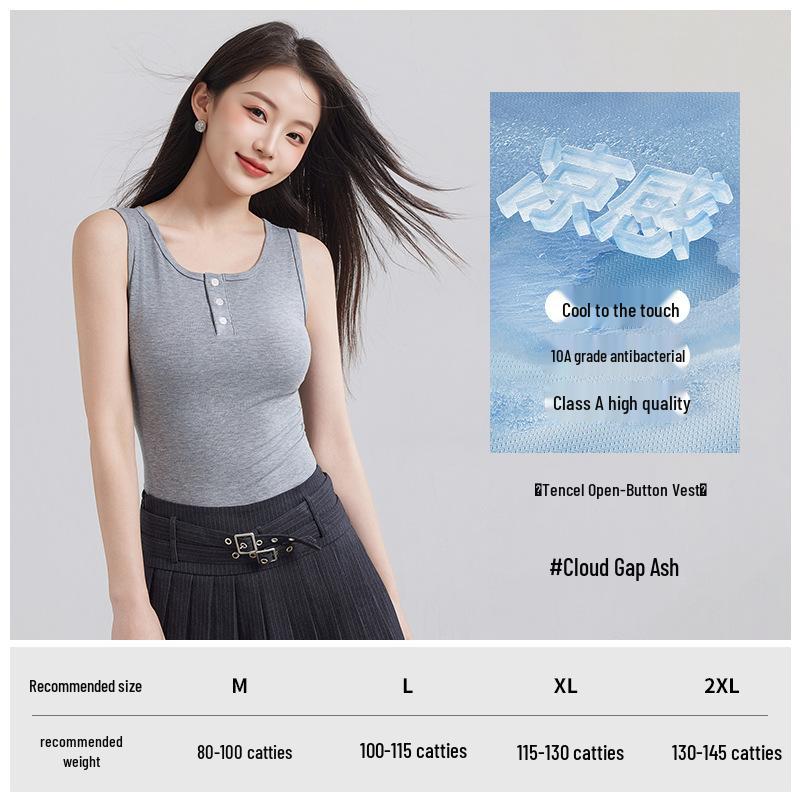 

Tencel Lyocell Women s Sleeveless Knit Vest: Designer, Versatile Layering, Casual, Age-Reducing, Slimming Base Top M (40-50 kg)