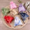 5/10 Pcs Flower Embroidery Wedding Gift Bags  Year Traditional Brocade Drawstring Storage Pouches Fabric Package 8x10/10x14cm