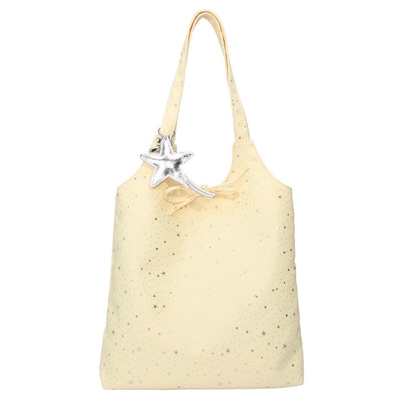 Korean-Style Starry Tote: 2026 Women's Single Shoulder, Large-Capacity Casual Handbag