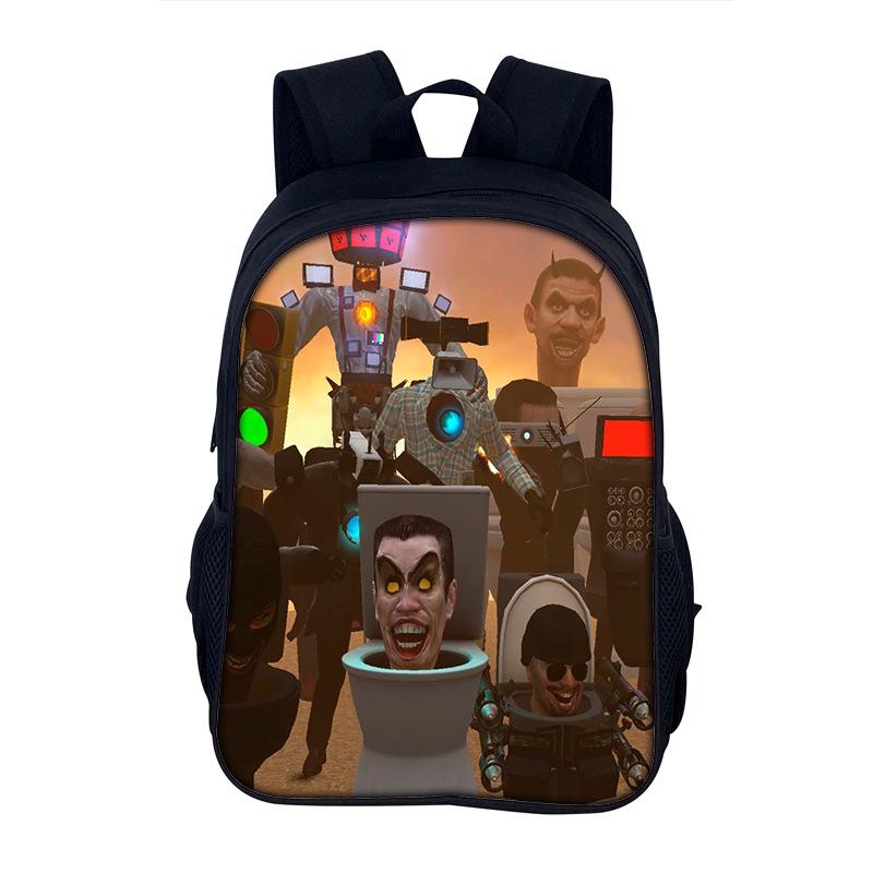 3D-Druck Skibidi Toilette Schulrucksack Tasche Schultasche Rucksack Mochila Studenten-Rucksacktasche für Jungen Mädchen Bestes Geschenk