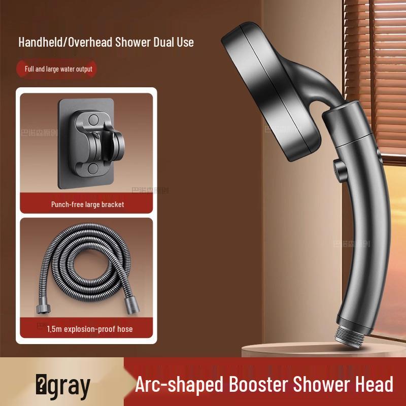 Adjustable Pressurized Elbow Booster Shower Head Faucet for Strong Water Flow
