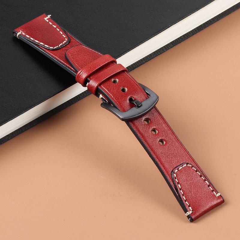 Bracelet de Montre Vintage en Cuir de Vache 18mm 20mm 22mm Bracelet en Cuir Bracelet Sport Libération Rapide pour Remplacement de Bracelet Seiko