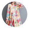 New Large Size Loose Thin Fashion Long-sleeved Printed Mid-length Dresses