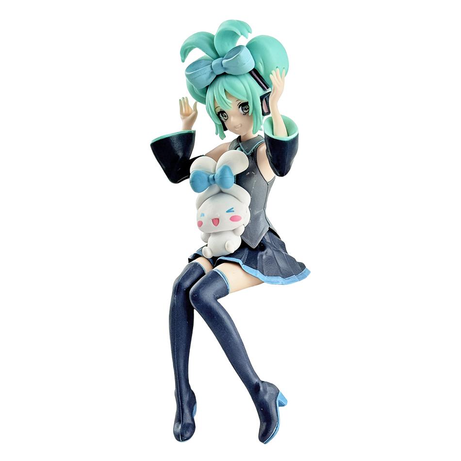 21cm Anime Hatsune Miku Sitting Posture Figure Fashion Subclture Miku Action Figure Christmas Gift PVC Collection Model Doll Toy