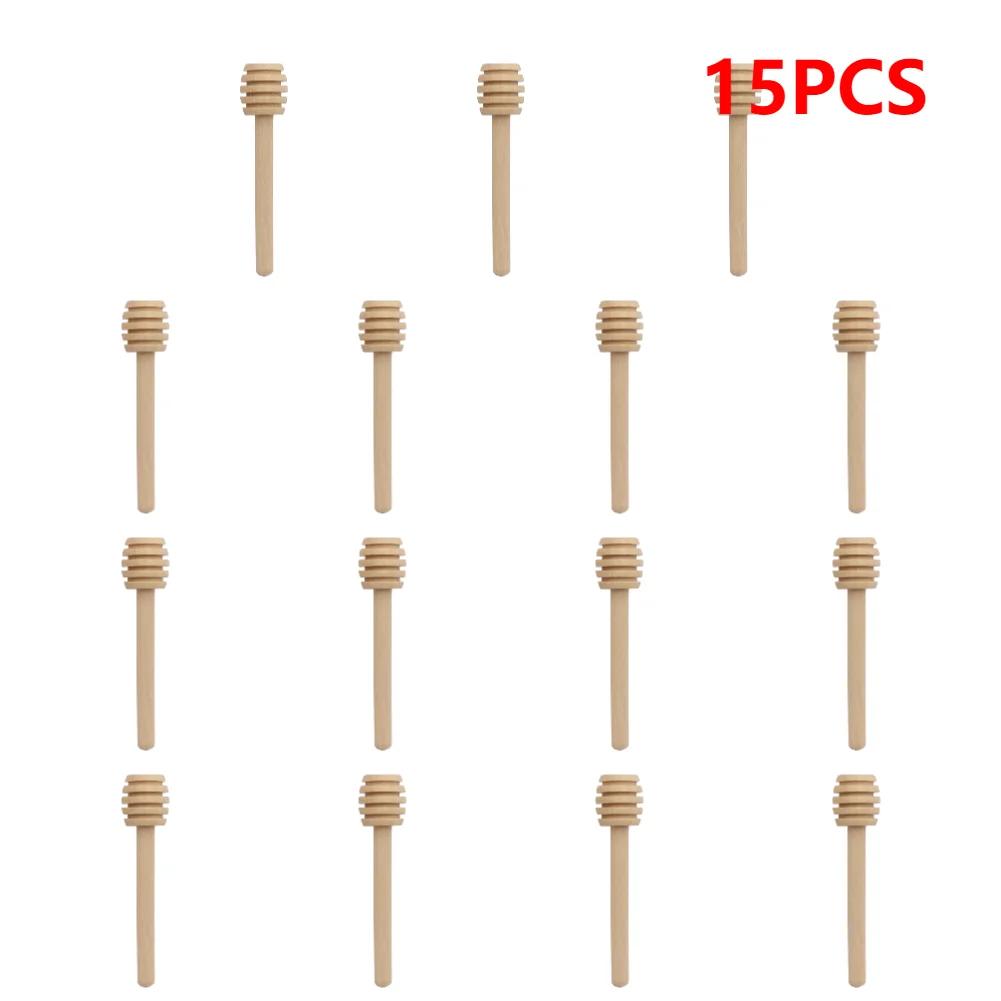 1-100PCS Wood Honey Spoon Stick Honey Stir Bar Mixing Handle Honey Wood Dipper Jar Spoon Honey Dipper Wooden Stirring Tools