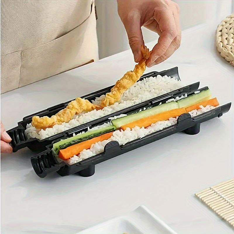 Komplettes Sushi-Set, Werkzeug- und Geräte-Sets für Sushi, inklusive gestreifter Sushi-Form, Sushi-Raketenwerfer, Bambus-Sushi-Matte, DIY-Sushi-Maschine