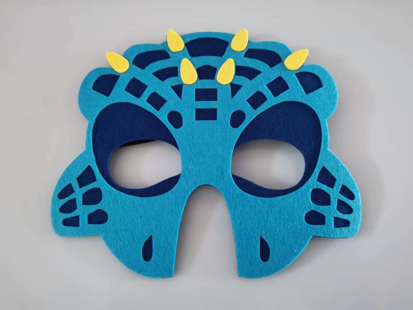 Kids Dinosaur & Unicorn Eye Masks: T-Rex, Stegosaurus, Pterodactyl, Triceratops - Halloween Prop