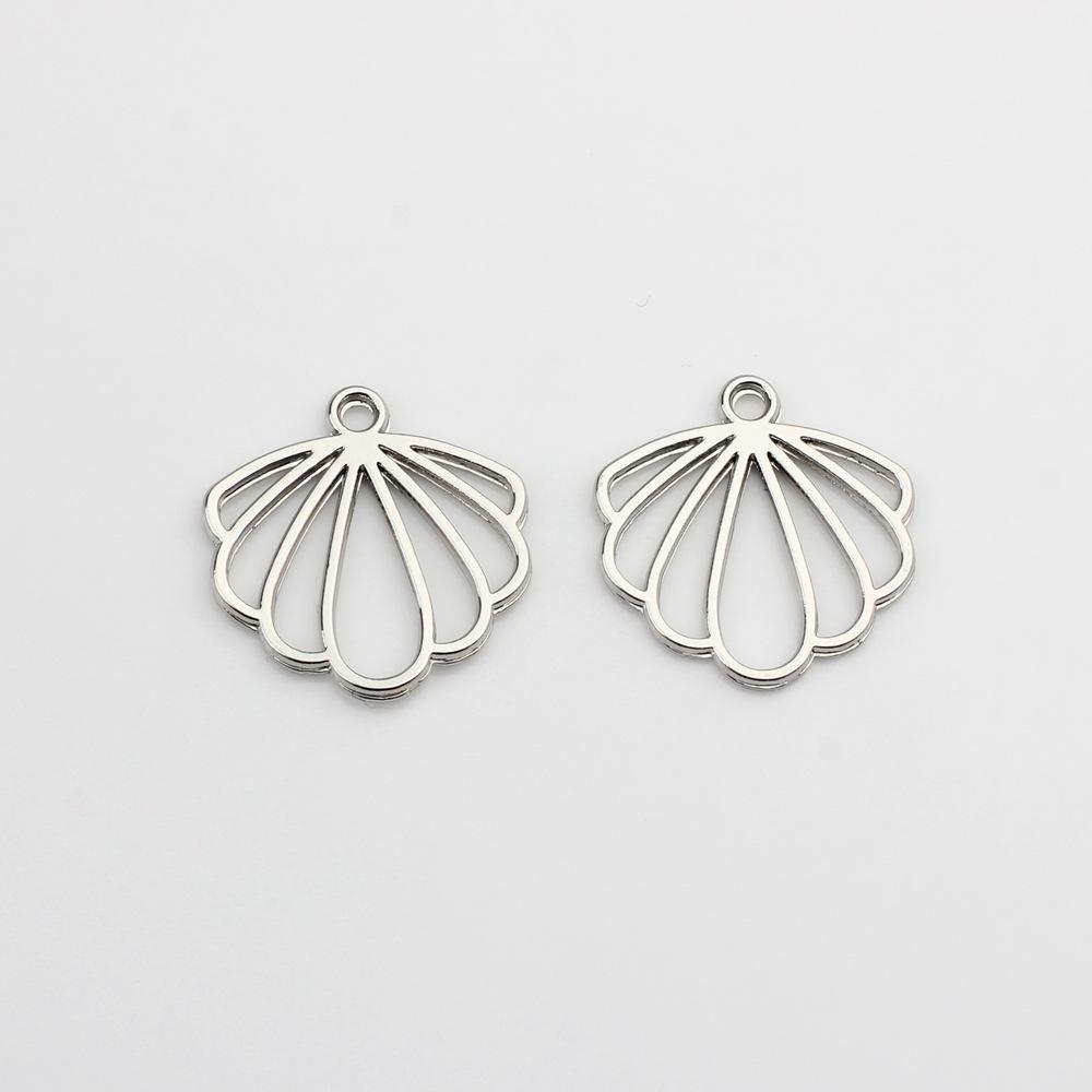 5Pcs Zinc Alloy Scallop Charms Hollow Out DIY Jewelry Earring Making Accessories Scallop Pendant