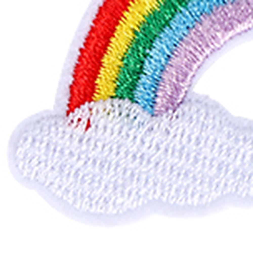 10 Stück Bunte Stoffflicken Regenbogenmuster Aufbügelflicken Aufnäher Kleidung Dekoration
