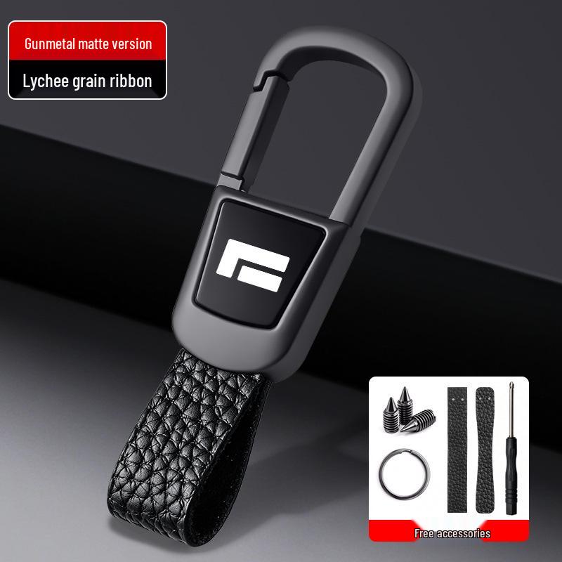Ji Shi 01 Car Keyring Pendant: High-Grade Anti-Lost Metal Keychain for Men & Women