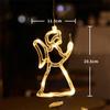 Weihnachts-LED-Licht Schneeflocke Weihnachtsmann zum Aufhängen Batteriebetrieben Fensterornamente Dekoration für Zuhause Weihnachten Navidad Neujahr Dekoration