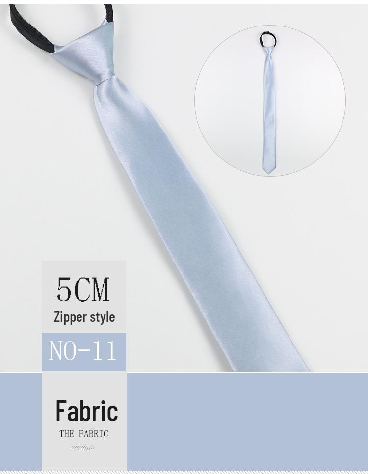 Herren 5cm Reißverschluss-Stil Imitationsseide Monochromatische Krawatte