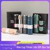 Deluxe Insulated Cup Set: 304 Stainless Steel with Three Lids & Gift Box for Office Use