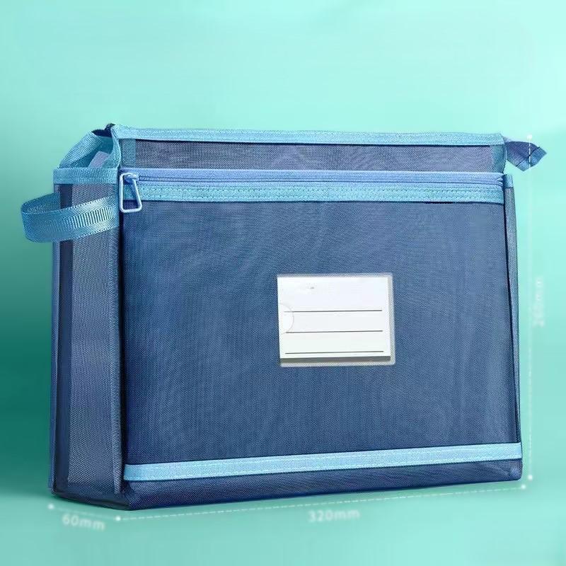 Double-Layer Subject Tutoring Bag Large Capacity Book Bag Classification Document Bag Transparent Portable Storage Bag A2 649₽