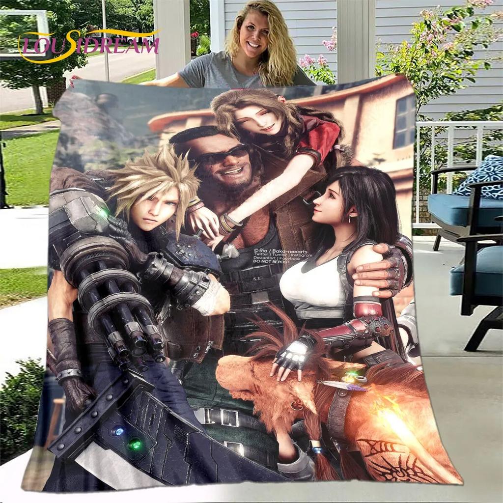 Final Fantasy Game Gamer Měkká plyšová deka, flanelová deka Hodící deka do obývacího pokoje Ložnice Pohovka Pohovka Piknikový Potah Kid Teplý