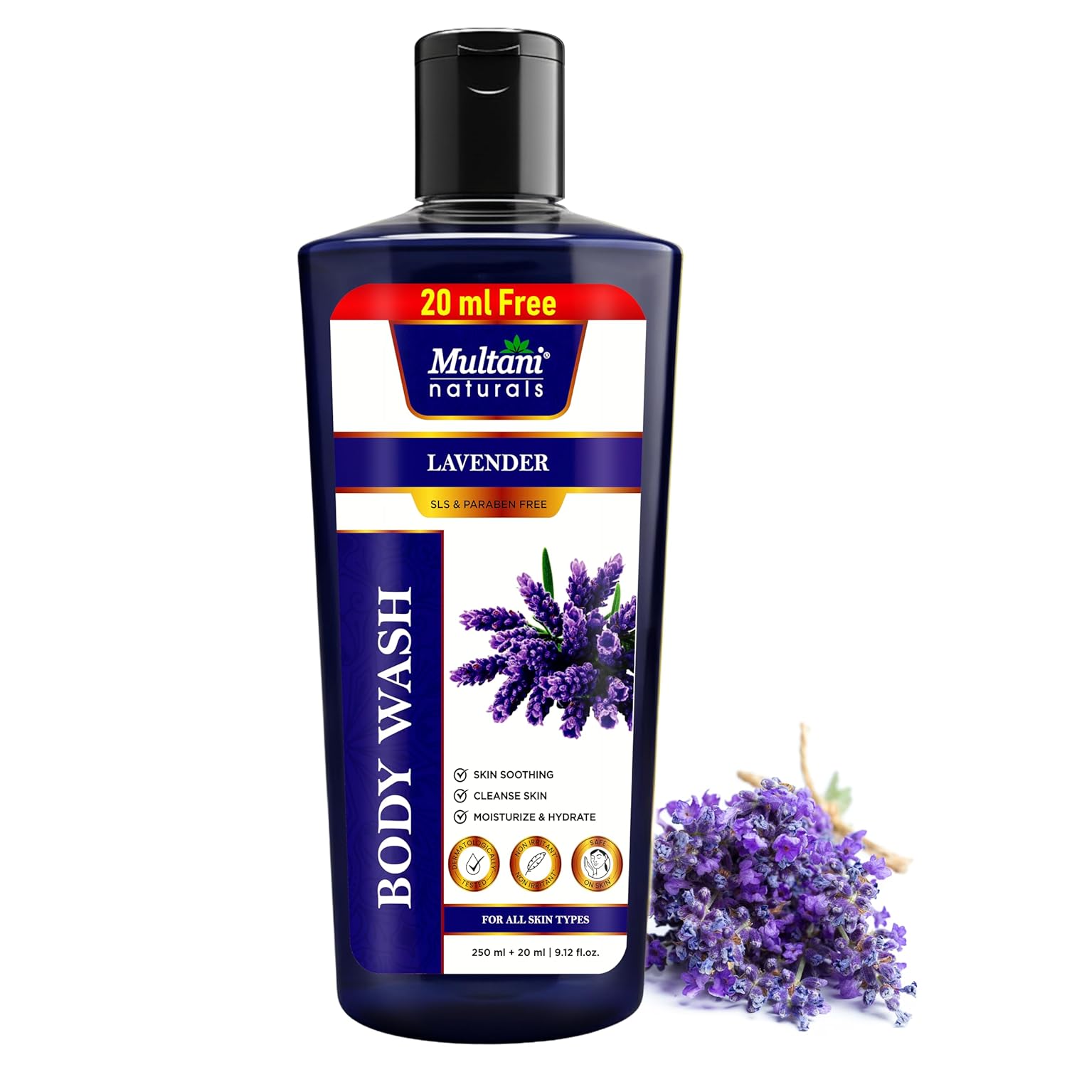 

Multani Naturals Lavender Body Wash 270 Ml Herbal Cleanser With Lavender Oil Relaxing Unisex Shower Gel For Soft Skin