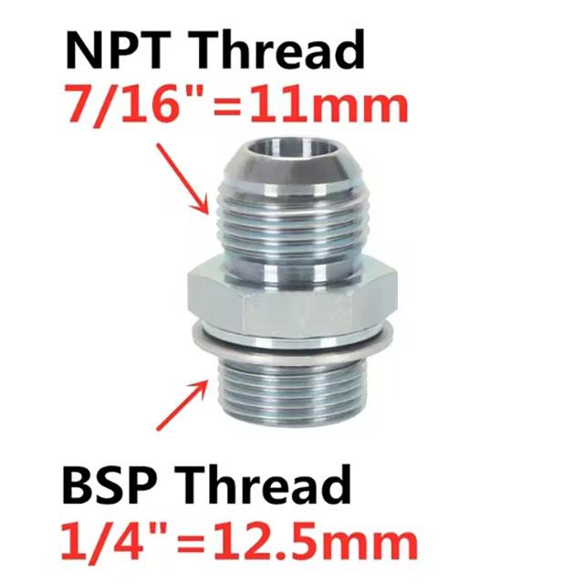 

Straight Through Male Connector NPT 7/16 9/16 U3/4 7/8 to BSP 1/8 1/4 3/8 1/2 74° External Cone/British Pipe Fittings Adapter