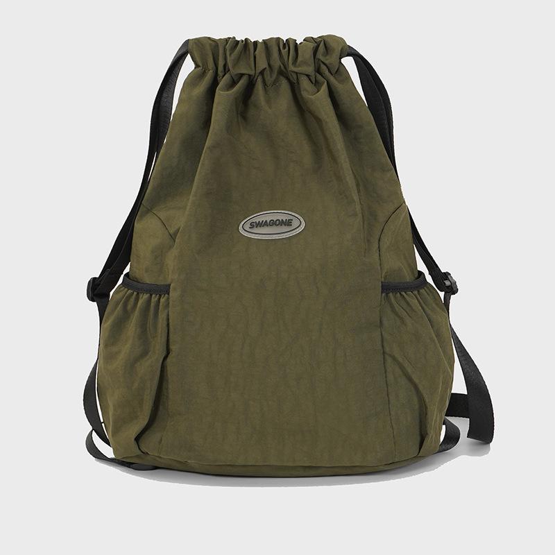 Fashion Drawstring Backpack Tie-out Casual Simple Solid Color Outdoor Sports Tie-out Soccer Lightweight Backpack