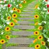 10pcs Garden Stakes Decoration Sunflower Yard Stakes Lawn Pathway Ornaments Waterproof Flower Pot Stick Indoor Outdoor