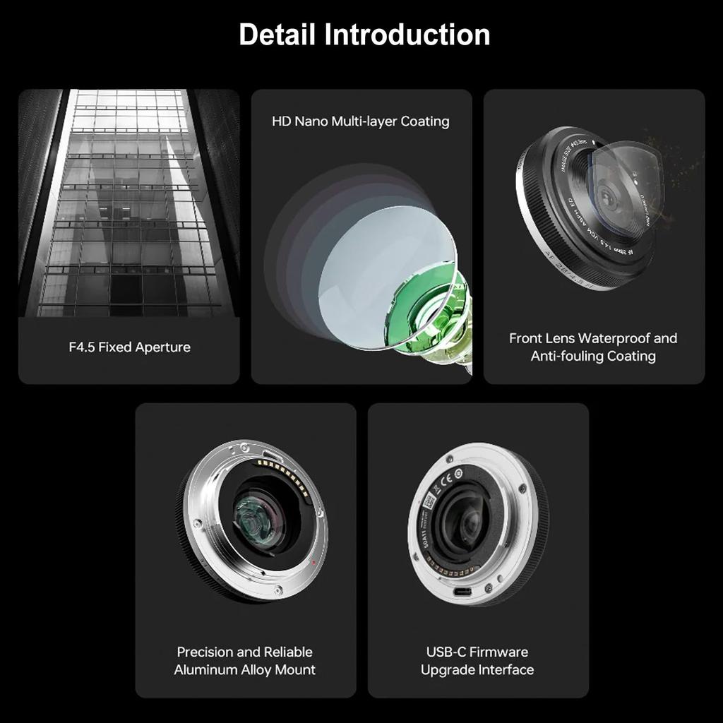 Viltrox 28mm XF Pancake Autofocus Prime Lens for Fujifilm F4.5 Full-Frame Wide-Angle X-Mount Cameras X-Pro2, X-Pro3, X-S10, X-T20, X-T30, XT30II,