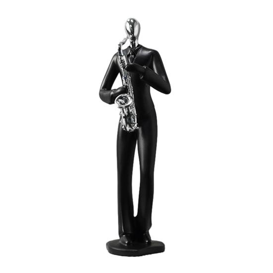 Minimalist Black Resin Figurines, Modern Abstract Musician & Golfer Statues, Luxury Home Decor for Living Room TV Stand Entryway Wine Cabinet, Unique