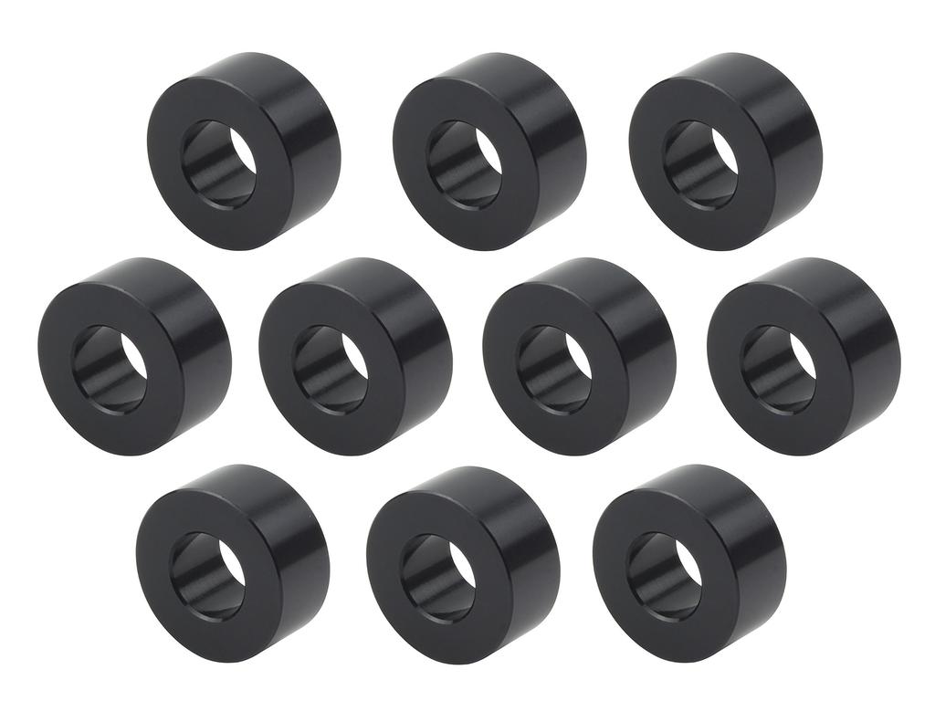 POSH FAITH Motorcycle Aluminum Universal Collar Inner Diameter Outer Diameter Thickness Pack of Set, 10mm, 21.6mm, 10mm, 10, Black, 301010-06