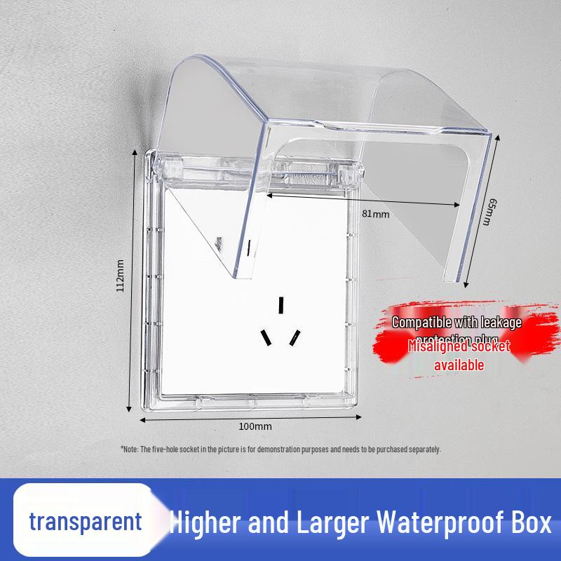Type 86 Waterproof Bathroom Socket Cover: Child-Proof, Adhesive Shield Box