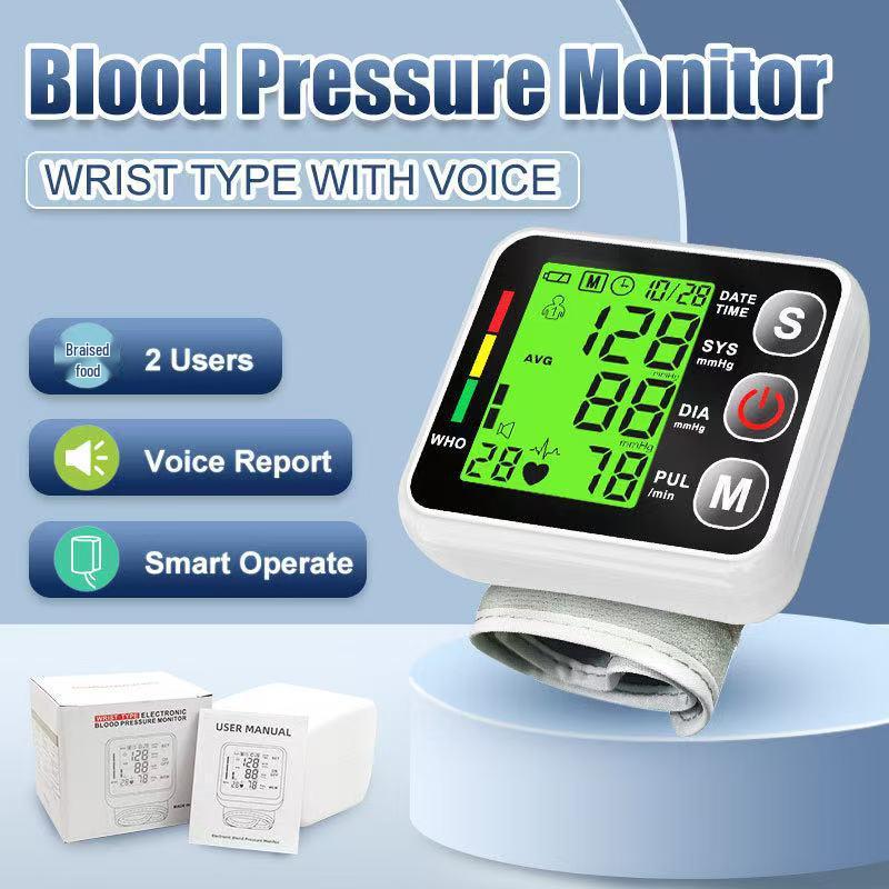 Cross-Border Wrist Blood Pressure Monitor: Fully Automatic, High-Precision, Medical-Grade with Backlight Display.