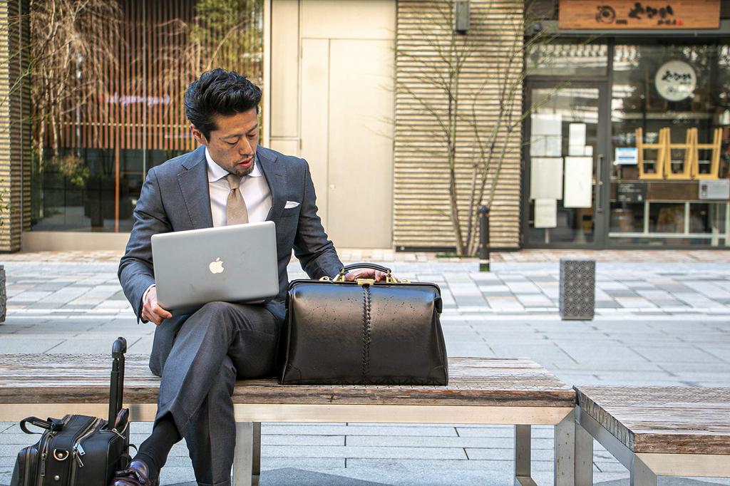 Dulles Horizontal L Rucksack, passend für [Yota] Tasche aus japanischem Leder, Größe: Y-0002 (Synthetischer Griff, Schokolade)