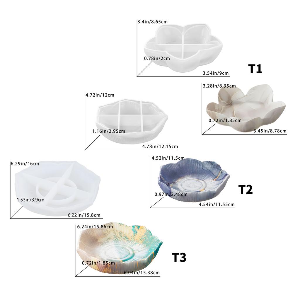 Silicone Flower Storage Tray Mold Heat Resistant Fruit Plate Mould Jewelry Making Tool for Home Decoration Enthusiasts
