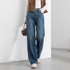Women's High Waist Straight Leg Cropped Jeans Stretch Denim Pants Casual Trousers