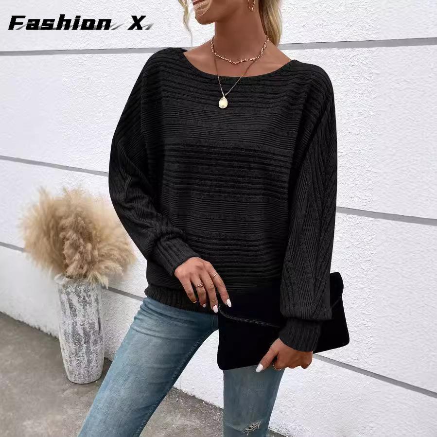 Kadın Günlük Yarasa Kollu Kazak Bol Kesim ve Rahat Üstler