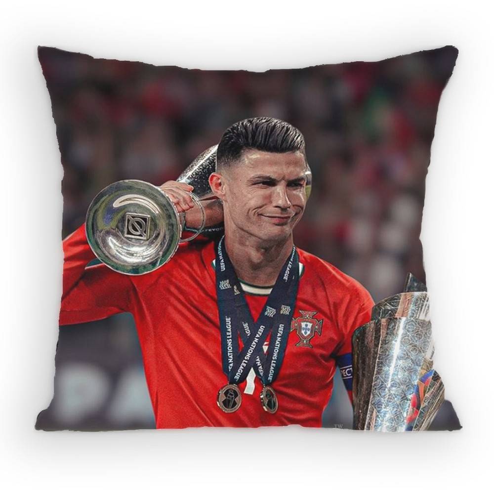 

Ronaldo Legend Footballer Pillow Case Sofa Living Room Bedroom Headboard Backrest Cushion Square Cushion Nap Time 30x30 cm