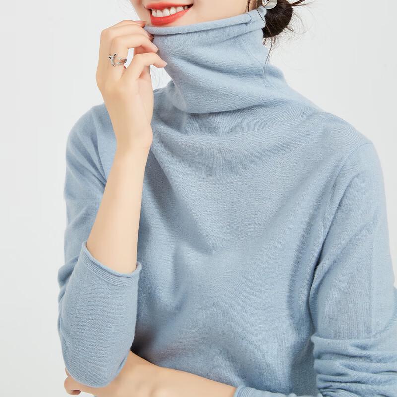 Jinjuan 100% Merino Wool Women's Mock Neck Sweater