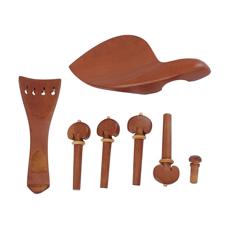 

7pcs Violin ChinRest Drawplates Knobs Violino Tailpiece and Pegs Replacement 4/4 Size Violin Accessory Durability 1