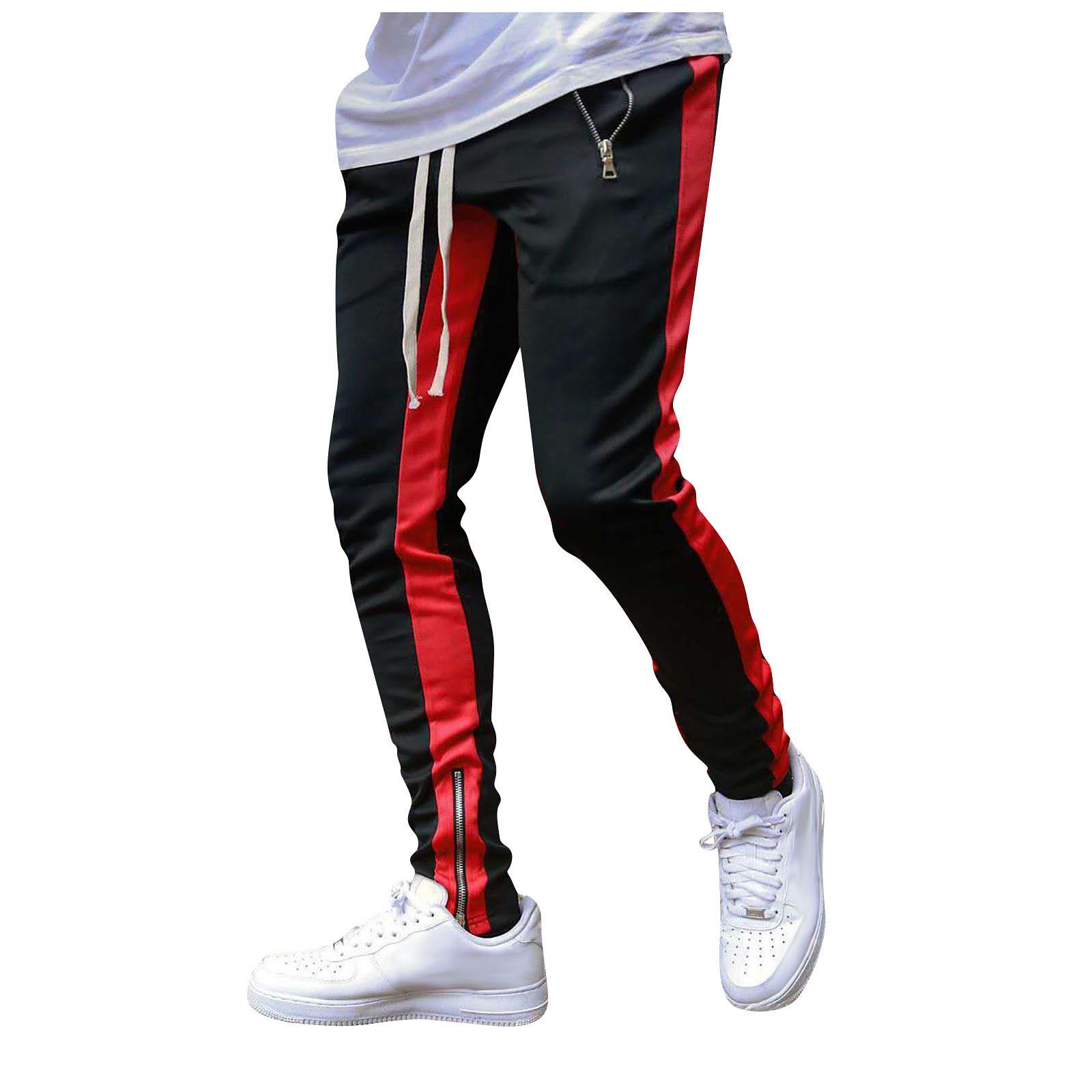 

Men s Colorblock Zipper Trousers Men s Casual Fashion Trousers XXL