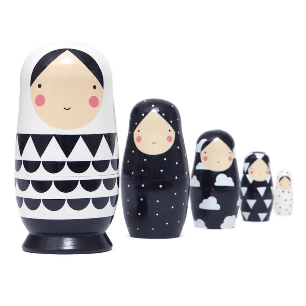 Wood Russian Nesting Dolls Matryoshka Dolls Babushka Hand Paint Best Wishes Kids Christmas New Year Gift Children's Day Gifts